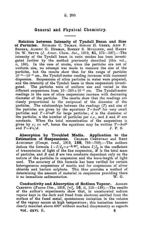 General and physical chemistry