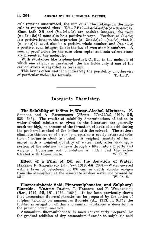 Inorganic chemistry