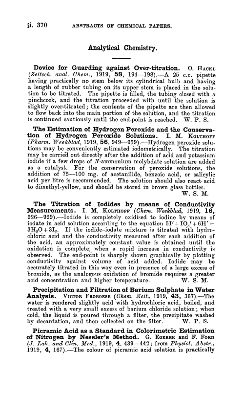Analytical chemistry