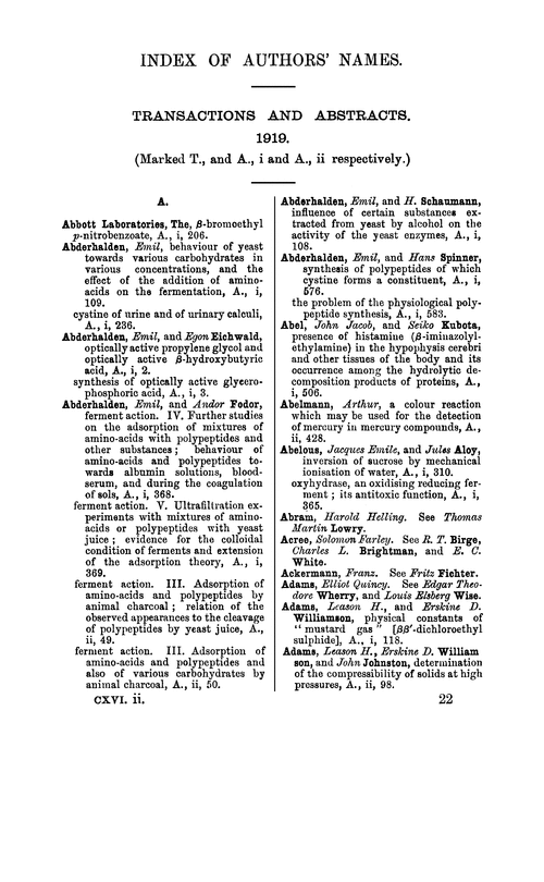 Index of authors' names