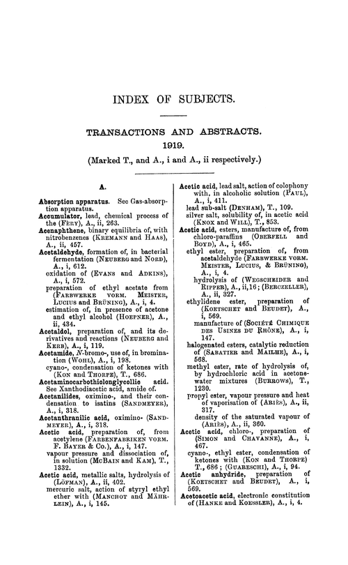 Index of subjects