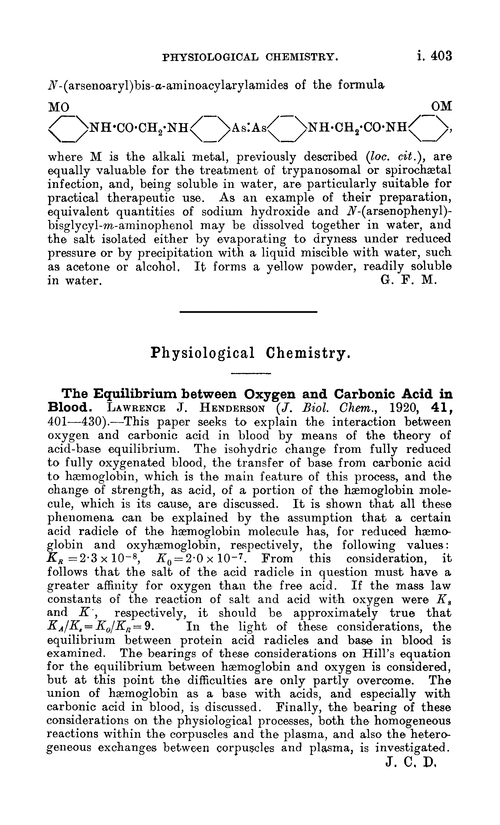 Physiological chemistry
