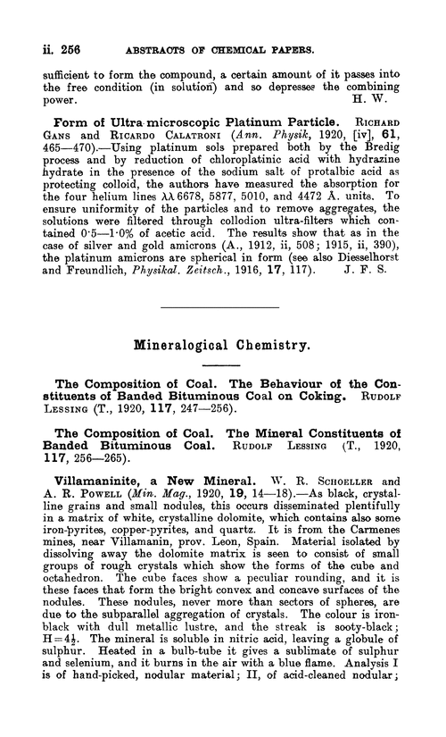 Mineralogical chemistry