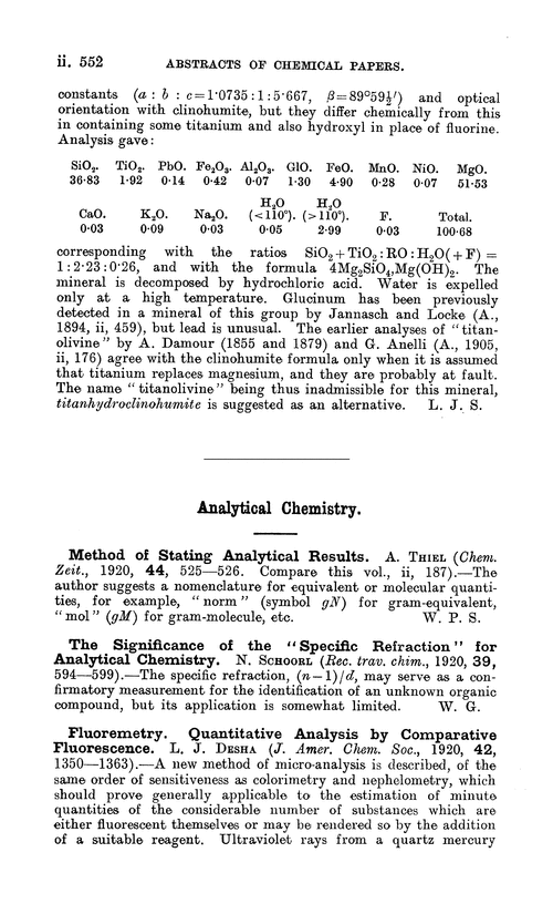 Analytical chemistry