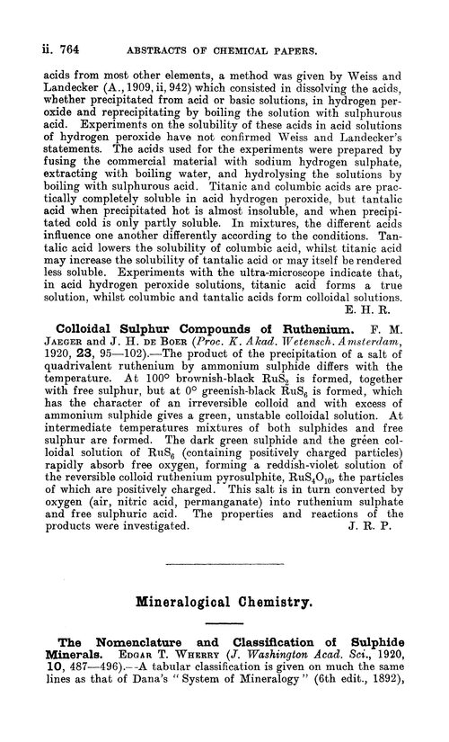 Mineralogical chemistry