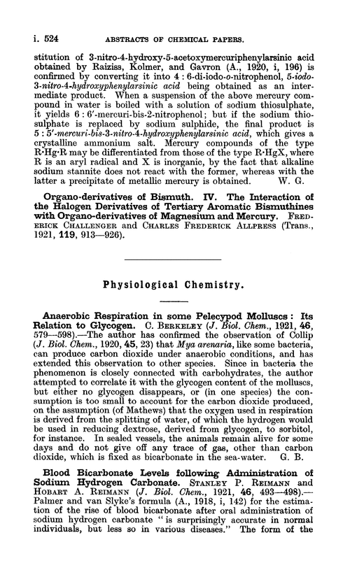 Physiological chemistry