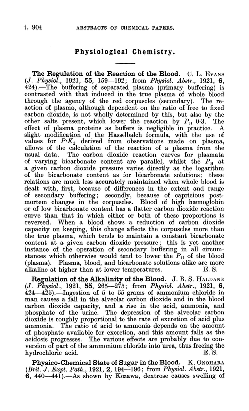 Physiological chemistry