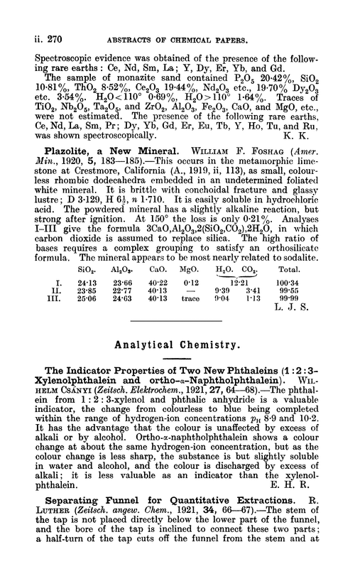 Analytical chemistry