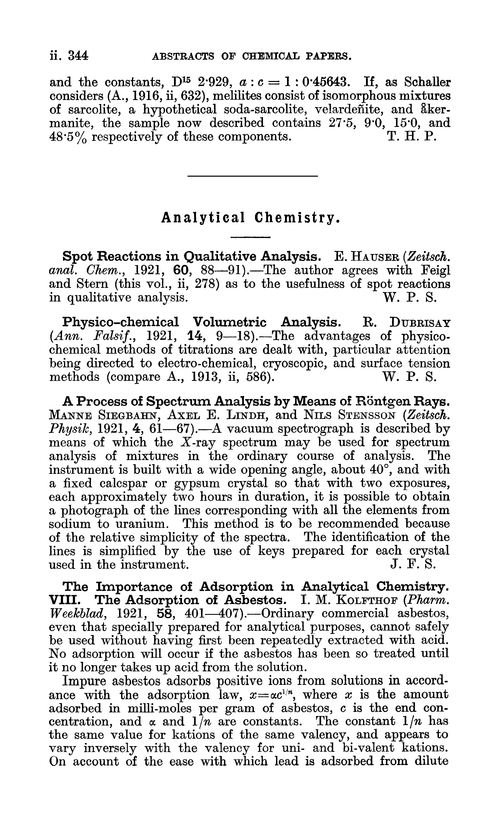 Analytical chemistry