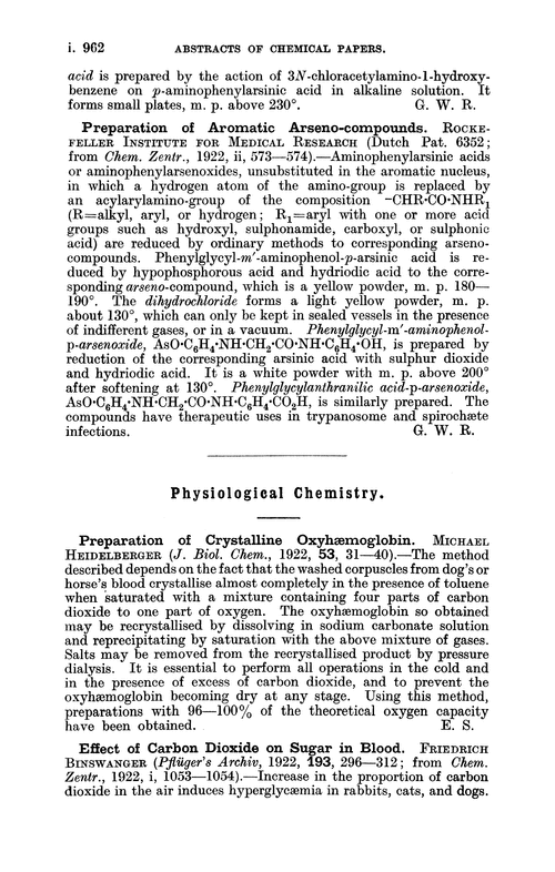 Physiological chemistry