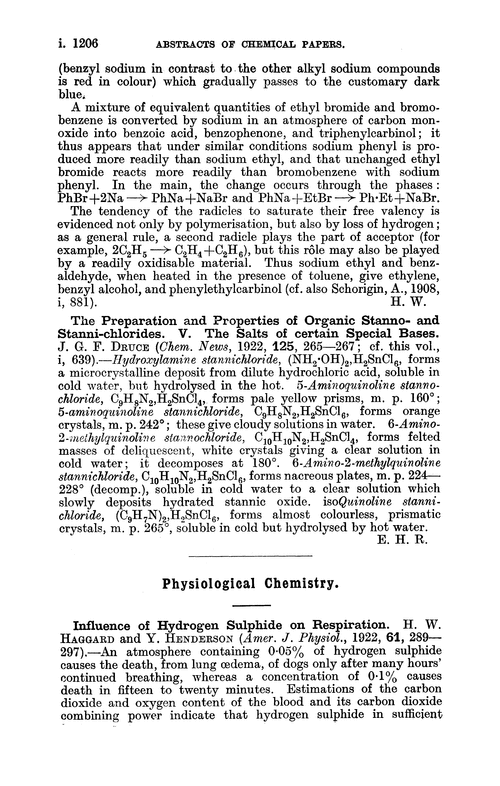 Physiological chemistry