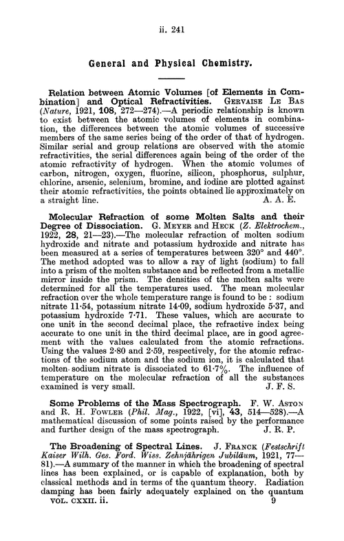 General and physical chemistry
