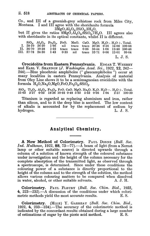 Analytical chemistry