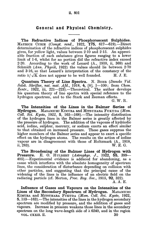 General and physical chemistry