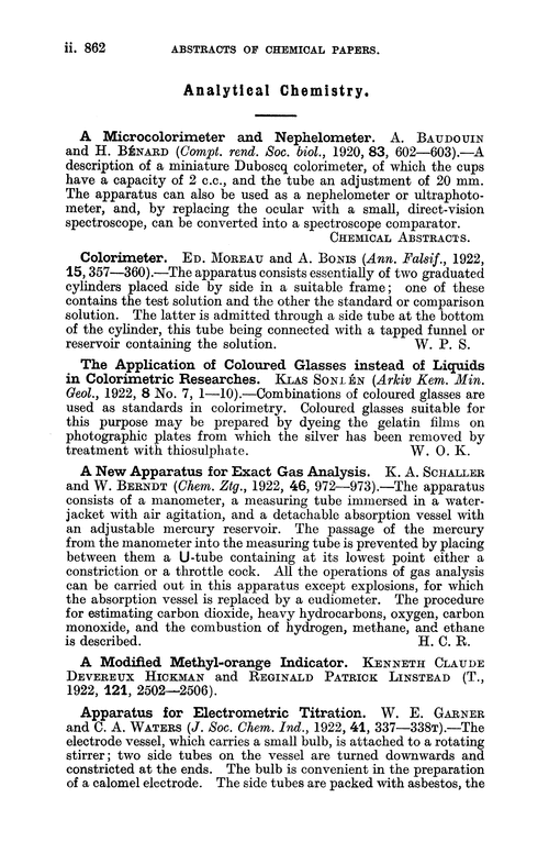 Analytical chemistry