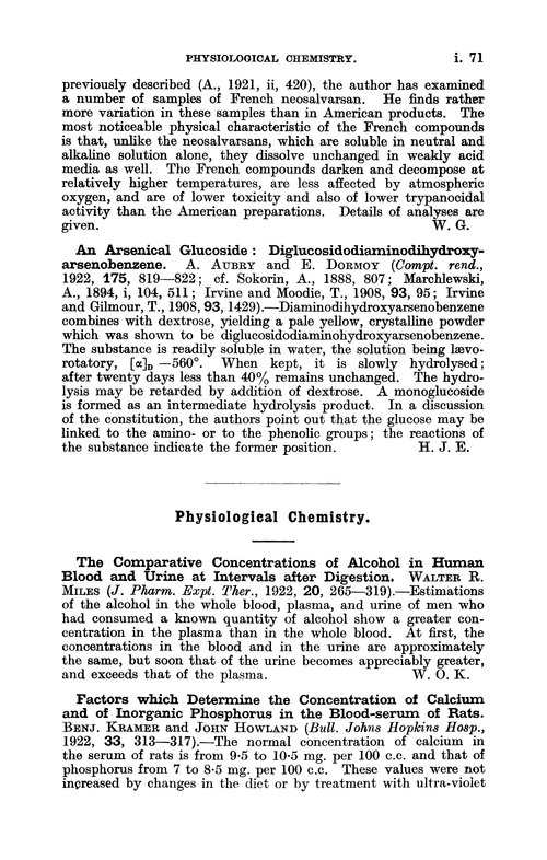 Physiological chemistry