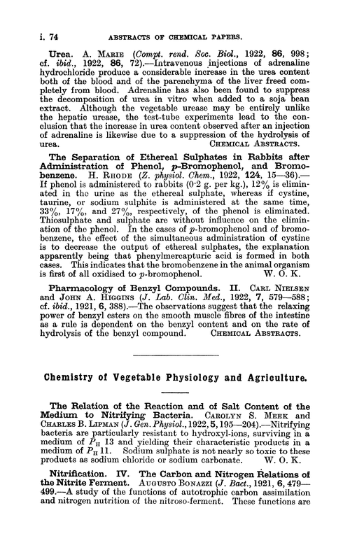 Chemistry of vegetable physiology and agriculture