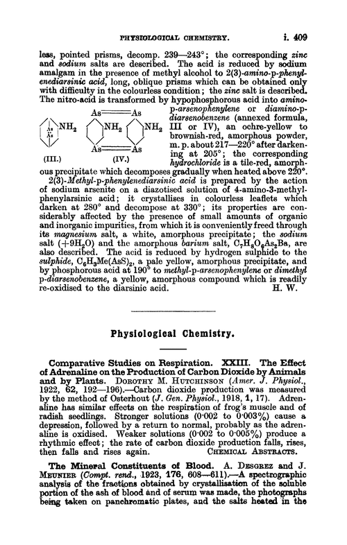 Physiological chemistry