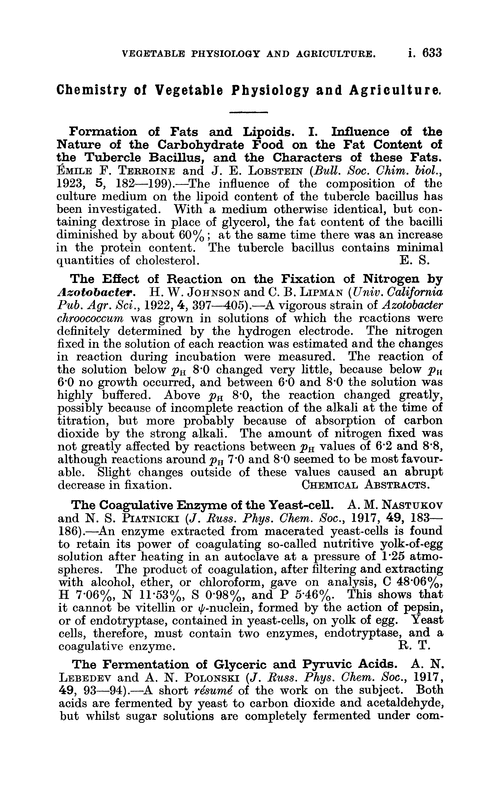 Chemistry of vegetable physiology and agriculture
