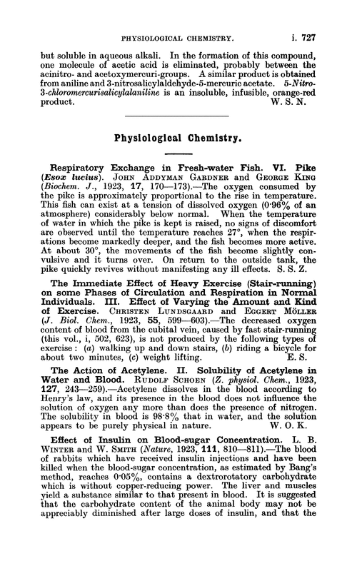 Physiological chemistry