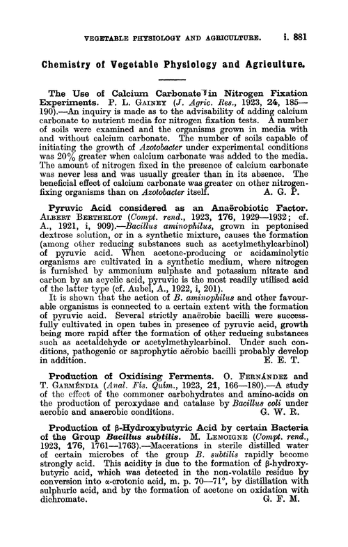 Chemistry of vegetable physiology and agriculture