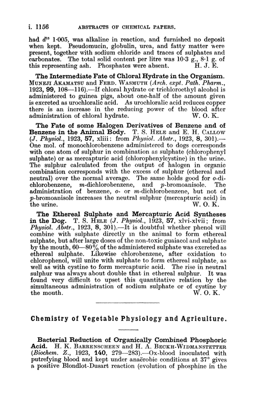 Chemistry of vegetable physiology and agriculture