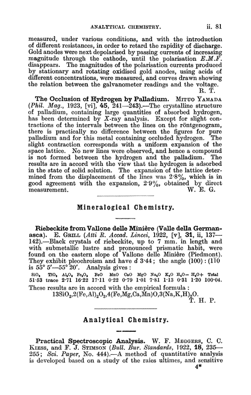 Analytical chemistry