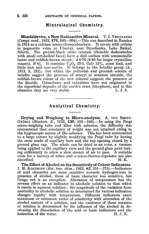 Analytical chemistry