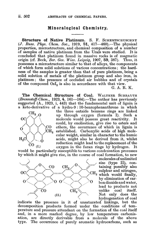 Mineralogical chemistry