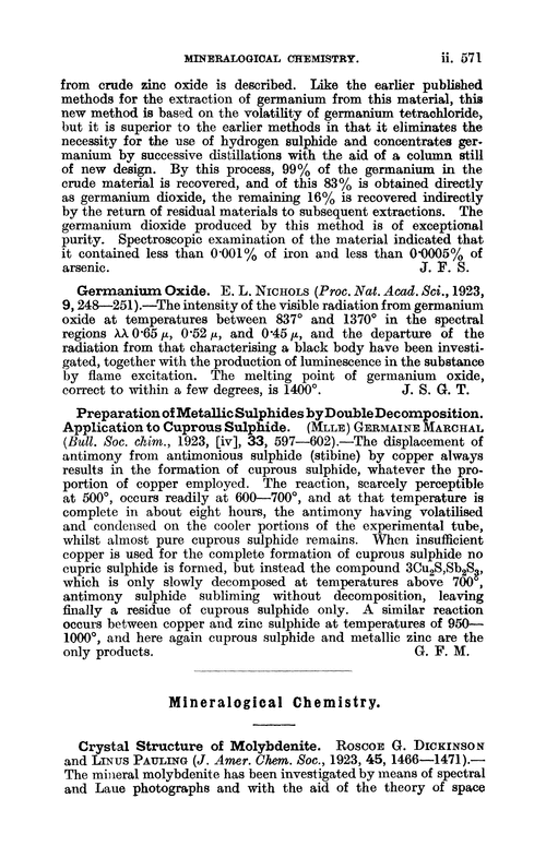 Mineralogical chemistry