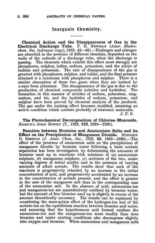 chemistry Journal of the Chemical Society, Abstracts (RSC