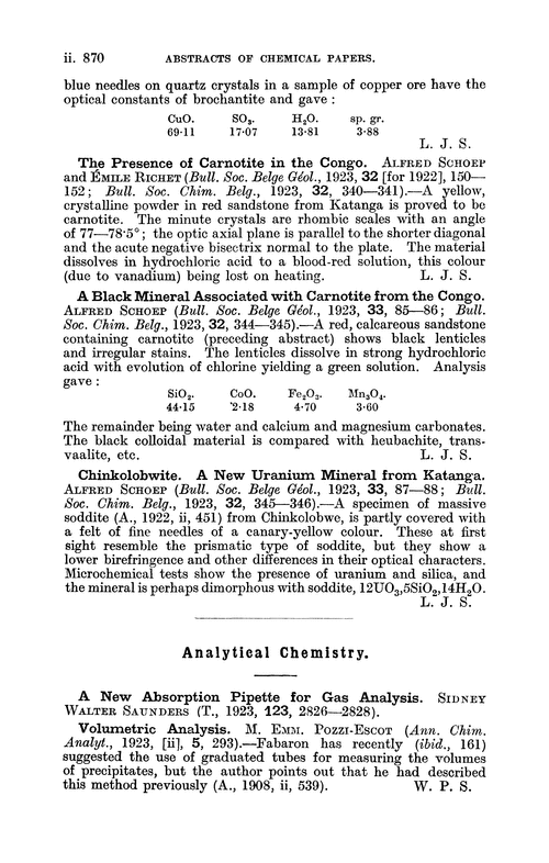 Analytical chemistry