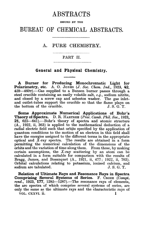 General and physical chemistry