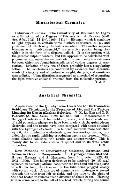 Analytical chemistry