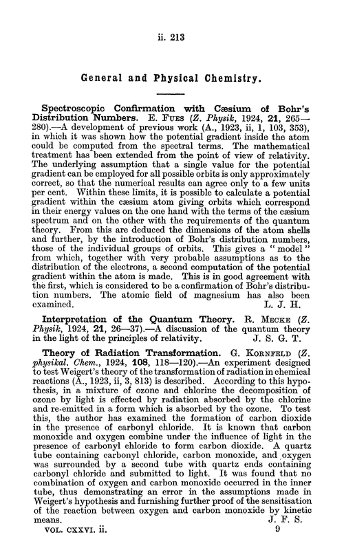 General and physical chemistry