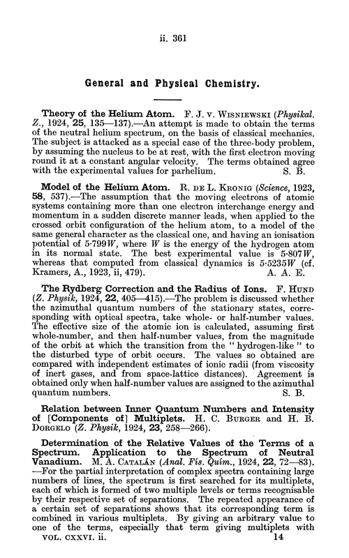 General and physical chemistry