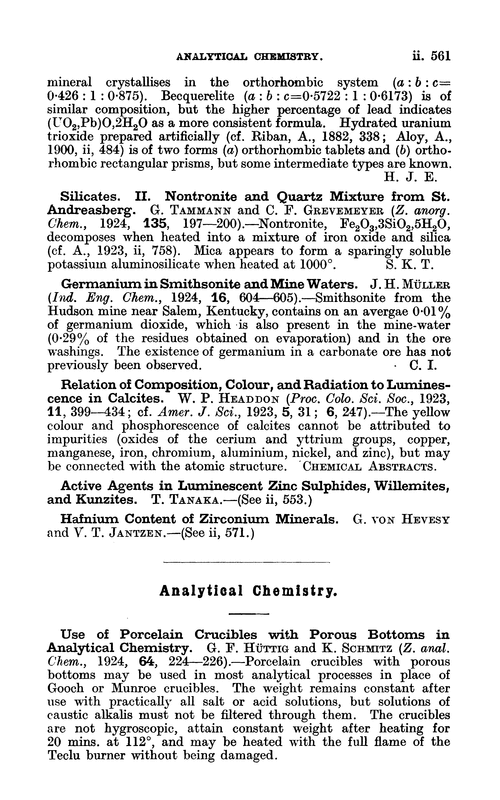 Analytical chemistry