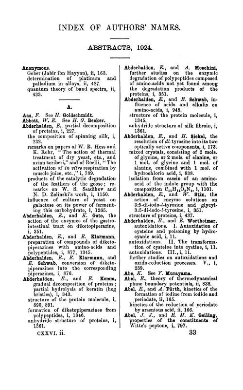 Index of authors' names