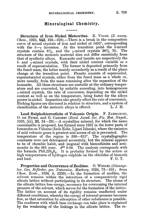 Mineralogical chemistry