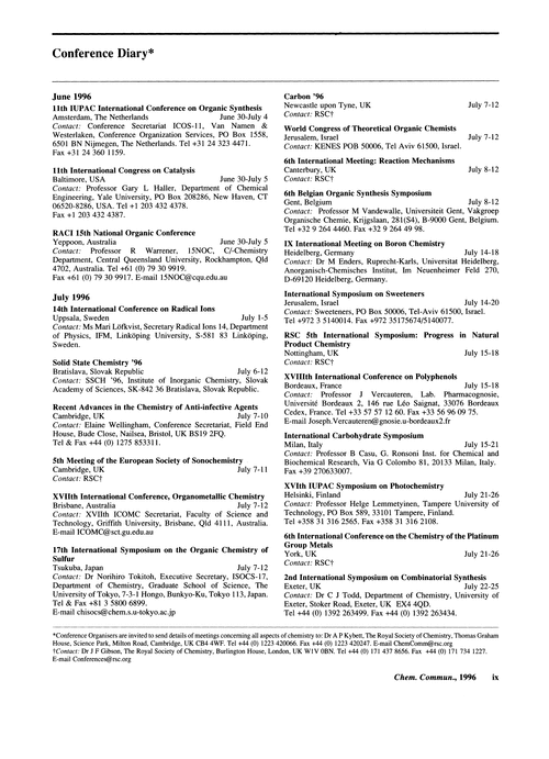 Conference diary