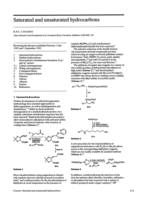 Saturated And Unsaturated Hydrocarbons Contemporary Organic Synthesis Rsc Publishing