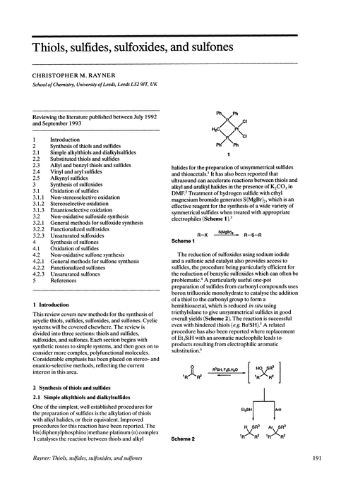 Thiols, sulfides, sulfoxides, and sulfones