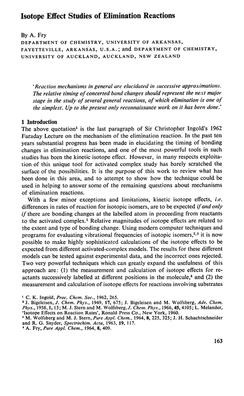 Isotope effect studies of elimination reactions