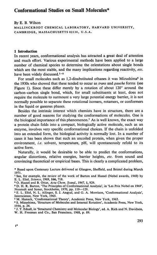 Conformational studies on small molecules