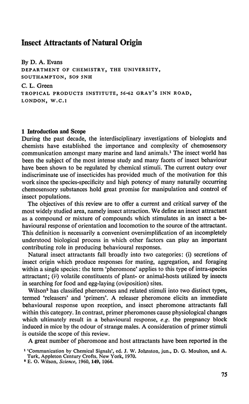 Insect attractants of natural origin