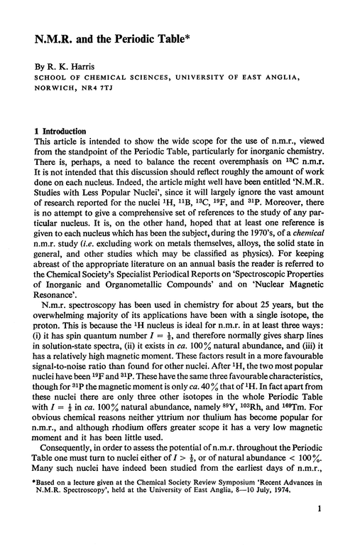 N.m.r. and the periodic table