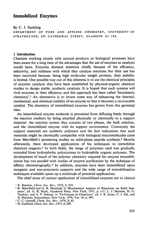 Immobilized enzymes