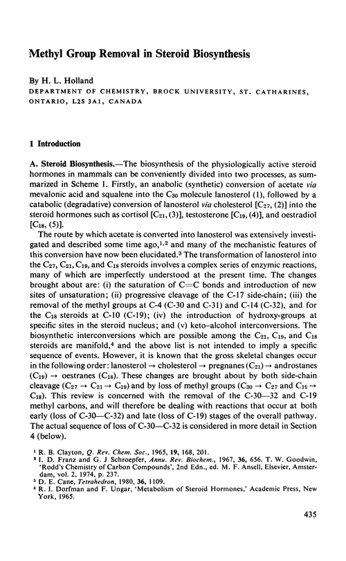 Methyl group removal in steroid biosynthesis