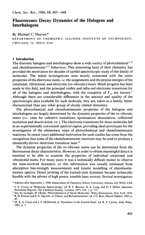 Fluorescence decay dynamics of the halogens and interhalogens