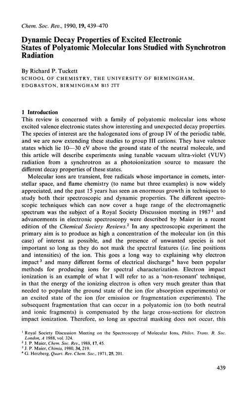 Dynamic decay properties of excited electronic states of polyatomic molecular ions studied with synchrotron radiation